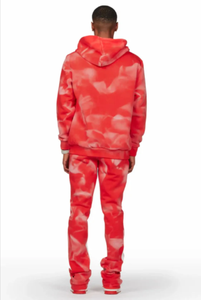 Unisex Streetwear Fleece <b>2</b>-<b>Piece</b> Sweatsuit <b>Set</b> - Oversized Hoodie & Flare Sweat <b>Pants</b> for Men, Street Style Tracksuit - Product Image 6