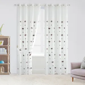 Farfallarossa Tulle Sheer Style Embroidery Curtain Polyester Drapes Curtain Sheer Factory Supplier Europe Window Curtains