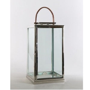 Linterna de vela de cristal de alambre de metal con acabado de níquel plateado Linterna colgante de nuevo diseño para Navidad Fabricado por exportador - Product Image 4