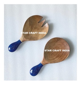 Design fait à la main Unique Résine Homewares fait à la main en bois Saladier Cuillères Fourchettes Ustensiles Cuillère de cuisine Cadeau - Product Image 6