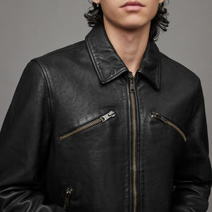 2023 Pakistan hommes en cuir véritable veste High Street Style pas cher hiver toile veste pour hommes-100% cuir - Product Image 2