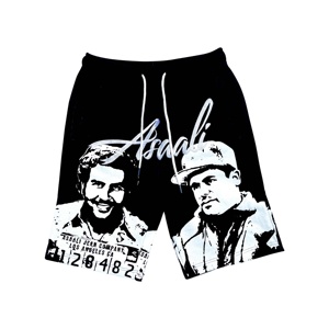 Pantalones cortos de algodón de verano de diseñador para hombre rojo/Negro ASAALLI gimnasio entrenamiento Fitness desgaste cómodo ocio patrón sólido color CO aleatorio - Product Image 3