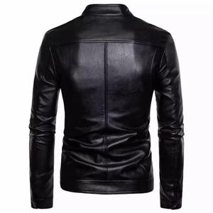 Slim Fit <b>Genuine</b> <b>Leather</b> <b>Jacket</b> for Men and Women Stand Collar Front Logo Breathable Winter Outerwear - Product Image 2