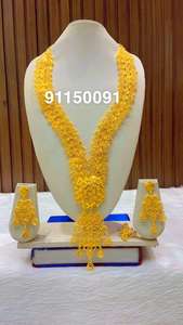 Ensemble de bijoux en cuivre de mode vintage classique de Dubaï en or 24 carats avec broche, boucles d'oreilles et collier à fleurs en perles, cadeau d'anniversaire - Product Image 4