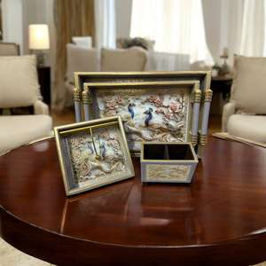 Bandeja de cuero Soporte para cubiertos con caja de pañuelos para decoración superior Tabele Uso Bandeja de almacenamiento disponible a bajo precio - Product Image 4