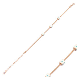 Wholesale <b>925</b> <b>Sterling</b> <b>Silver</b> <b>Bracelet</b> Enamel Design Cube Shape Handcrafted Turkish Jewelry with Rhodium and Gold Plating - Product Image 1