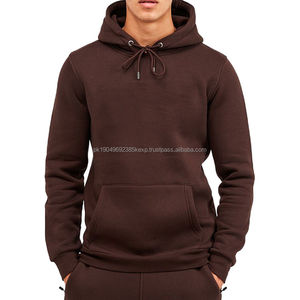 Premium Heavyweight Cotton Fleece 2-piece <b>Hoodie</b> Pullover Jogger Sweatsuit Tracksuit Set Breathable Winter Outerwear For Men - Product Image 2