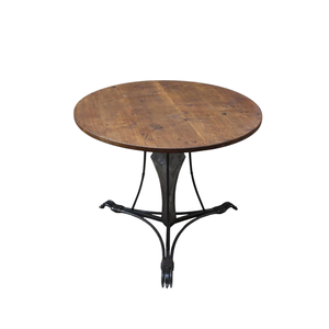 Mesa de Comedor de Hierro Negro de Primera Calidad con Base de Pedestal Ornamentada, Muebles de Metal de Grado Comercial para Cafetería y Pub a Buen Precio - Product Image 2