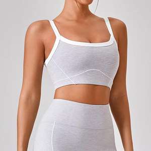 2025 vente d'usine directe sans couture Fitness survêtement entraînement Yoga ensemble pour femmes solide soutien-gorge grande taille XL XXL taille cordon de serrage - Product Image 4