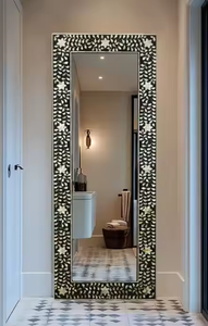 Hand-Crafted Bone and MOP Inlay <b>Wall</b> <b>Mirror</b> Resin-Inlaid Bone Chipset in Multiple Custom Colors for Decorative Purpose - Product Image 4