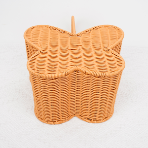Cesta Tejida de Mimbre de Plástico Vintage con Asa para Picnics y Fiestas - Product Image 2
