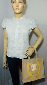 Bolsa de yute ecológica hecha a mano para oficina de compras y salidas Casuales - Product Image 4