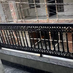 Industrial Modern Frameless Balcony Grill Super Shot Blast Cast Iron Aluminum Sand Moulding UV <b>Protected</b> Weatherproof Handrail - Product Image 5