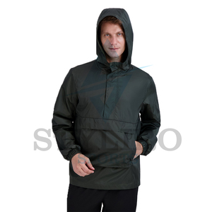 Wholesale Hooded Zipper Polyester Waterproof Windbreaker <b>Jacket</b> with Embroidery Front Custom Private Label for <b>Men</b> - Product Image 1
