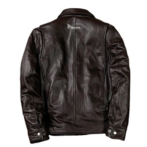 <b>Brown</b> <b>Leather</b> Factory Customized Men's High Street Stand Collar Quilted <b>Jacket</b> with Customizable Embroidery and Craft Designs - Product Image 2
