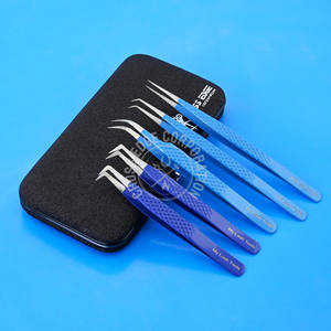 Pinzas de pestañas con punta de fibra de alta calidad, pinzas de pestañas con volumen, herramientas, pinzas de pestañas con agarre de diamante, nueva punta puntiaguda de 45 90 grados - Product Image 1