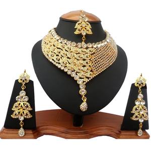 Ensemble de bijoux en alliage de cristal et de strass de style vintage, collier, boucles d'oreilles, coiffe, violet, pour femmes, fiançailles, mariage - Product Image 1