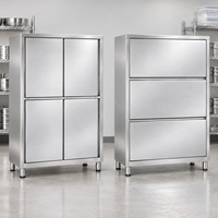 Armoire de rangement alimentaire en acier inoxydable personnalisable avec porte coulissante et porte relevable pour cuisine commerciale