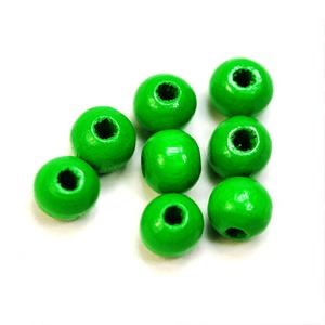 Perles rondes en bois vert de 6 mm, forme personnalisée et perles en bois colorées, façonnées et dimensionnées à la main, produit artisanal indien - Product Image 1