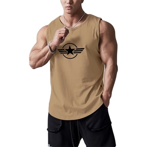 Débardeur d'été avec logo personnalisé pour hommes, gilet de fitness respirant pour l'entraînement sportif décontracté, techniques lavées pour la course à pied, la musculation - Product Image 1