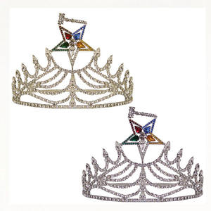 Couronne maçonnique OES en ton or avec velours violet, couronne ajustable, couronne maçonnique Reine du Sud, strass 2026 - Product Image 1
