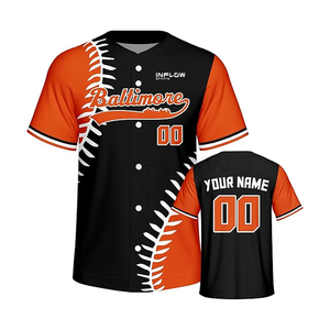 Camiseta de Béisbol a Rayas Estampada de Poliéster, Uniforme de Béisbol con Color Personalizado, Camiseta de Béisbol Personalizada - Product Image 2