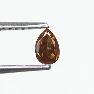 แหวนหมั้นเพชรแท้ทรงลูกแพร์สีน้ำตาลธรรมชาติ 0.17 กะรัต ทรงเจียระไนแบบบริลเลียนท์  งานสั่งทำพิเศษ เครื่องประดับเพชรแท้ หายาก - Product Image 4