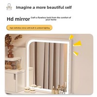 Ensemble coiffeuse moderne avec miroir, rangement multifonctionnel, meuble de maquillage compact pour chambre d'appartement