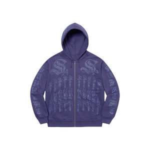 Fabricants de vêtements Sweat à capuche à strass épais Streetwear Logo personnalisé Sweat à capuche unisexe surdimensionné à strass pour hommes - Product Image 1