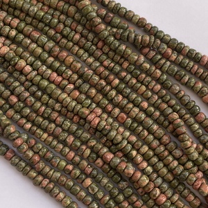 6mm 8mm 10mm naturel brun vert Unakite pierre lisse Rondelle perles brin bijoux Fine qualité beau collier véritable réel - Product Image 2