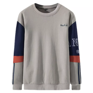 เสื้อสเวตเตอร์ขนแกะคอลูกเรือผ้าฝ้าย100% ใส่ได้ทั้งชายและหญิงเสื้อมีฮู้ดสั่งตัดโลโก้แบบเรียบสำหรับฤดูใบไม้ร่วง - Product Image 3