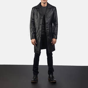 Nuevo diseño de abrigo de cuero 2025 Real Trench Leather Men Coat Otoño Ad Winter Men Fashion Trench Leather Coat - Product Image 6