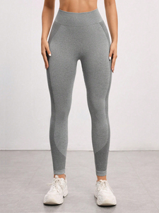 Leggings de fitness respirants sans couture à séchage rapide pour femmes Impression de logo personnalisée Fabrication en gros pour la position de la taille d'entraînement - Product Image 4
