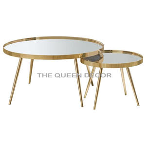 Table basse classique moderne ronde en métal et marbre pour salon salle à manger chambre cuisine hôtel meubles de maison - Product Image 6