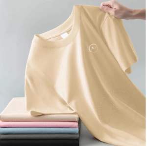 เสื้อยืดคอกลมแขนสั้นสำหรับผู้ชาย, เสื้อยืดผ้าฝ้าย100% ธรรมดาระบายอากาศได้ดีสไตล์สตรีทสูงพิมพ์ลายดิจิตอลตัวอักษร - Product Image 1