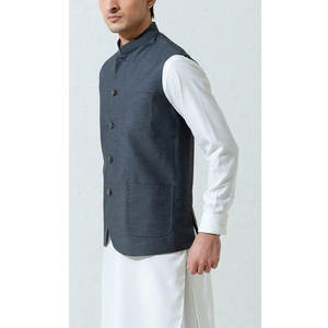 Chaleco transpirable sin mangas de otoño informal de lona personalizable a precio barato para hombre con bordado completo hecho a mano - Product Image 3