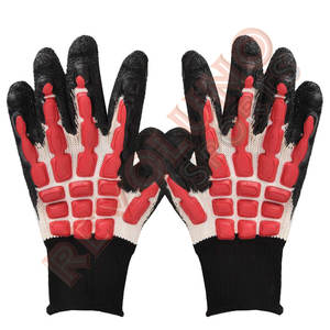 Vente en gros de gants antivibrations Gants de mécanicien de construction personnalisés Gants de sécurité en cuir antichoc en nitrile Gants de travail pour champs pétroliers - Product Image 2