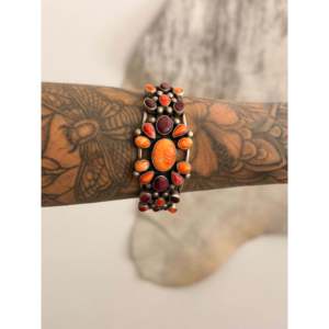 Kathleen Chavez Fashion <b>Cuff</b> <b>Bracelet</b> Multi-Strone & Sterling <b>Silver</b> Cluster Design - Product Image 2