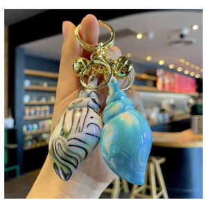 Porte-clés en coquillage, adorable porte-clés en acrylique en forme de coquillage, style océan, cadeau romantique pour les couples, décoration de sac à main, porte-clés en coquillage - Product Image 4