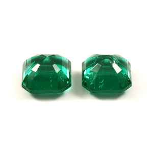 Par cuadrado de pendientes de piedras preciosas de Esmeralda verde Piedra preciosa suelta cultivada en laboratorio para la fabricación de joyas Suministro de piedras preciosas al por mayor - Product Image 5