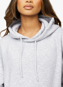 Sudadera con Capucha de Algodón para Mujer, Sudadera Corta de Invierno con Cordón Ajustable en el Dobladillo y Hombros Caídos, Chaqueta Deportiva para Entrenamiento Activo - Product Image 5