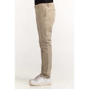 Pantalon beige kaki MN-TRKH- WS23-001B 100% coton avec élasthanne, tissu Oxford tissé, fermetures éclair décorées, plis, motif WS23-001B - Product Image 2