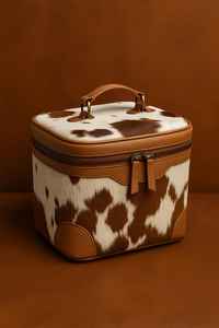 High Quality Top Selling Maas Leather Eco-Friendly Durable Waterproof Solid Color Cosmetic <b>Bag</b> Soft Handle Medium Capacity - Product Image 4