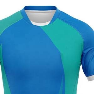 Custom Sublimated T Shirt and Track Pants Set Blue and Teal Design Breathable Quick Dry Team Sportswear Uniform - Product Image 2