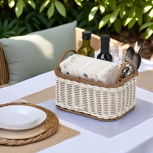 Natural Rattan Oval <b>Basket</b> for the Dining <b>Table</b> Handmade Eco-Friendly Modern Multi-Purpose Artex Green Earth Made in Hanoi - Product Image 5