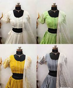 Vêtement ethnique indien à prix de gros lourd Georgette Lehenga Choli avec broderie Séquence travail Dupatta Wedding Wear Saree vêtement - Product Image 6