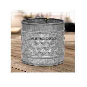 Venta al por mayor maceta galvanizada y macetas de color gris hecho a mano piso decorativo macetas de lujo de gran tamaño con OEM y ODM disponible - Product Image 1