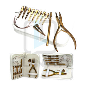 Alicates multifunción de acero inoxidable para el cabello de alta calidad, juego de cajas de herramientas para extensiones de cabello en Plasma, Color oro rosa - Product Image 1