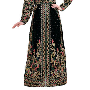 Caftán marroquí para mujer con cuello alto Diseño El mejor material Vestido informal de manga larga - Product Image 4