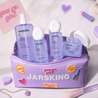 Ensemble complet d'emballages pour soins de la peau, coffret cadeau sur le thème du coucher de soleil, flacon en verre de luxe, ensemble de pots à crème pour marque haut de gamme OBM